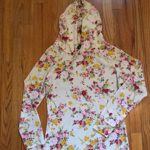 Soft light weight floral hoodie
